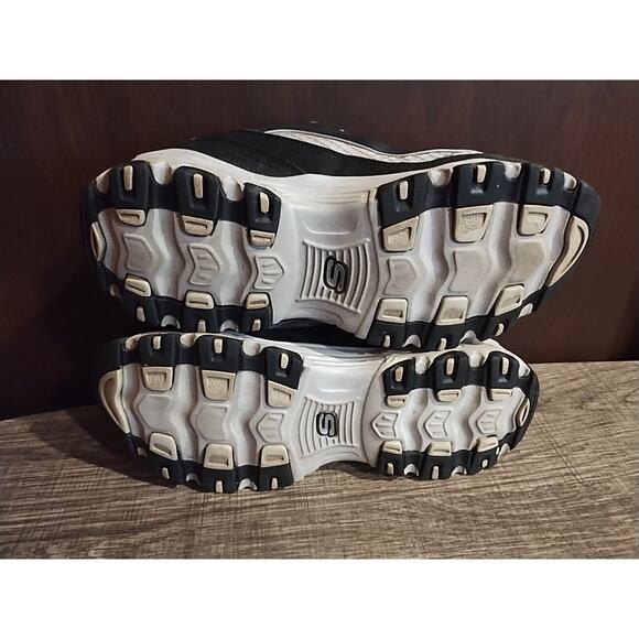 Skechers Shoes D'Lites Black silver Leather Slip On #11591 Women's 9 sparkle - Picture 7 of 10